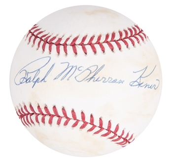Ralph "McPherran" Kiner Rare Full Name Signed ONL William White Baseball (PSA/DNA)